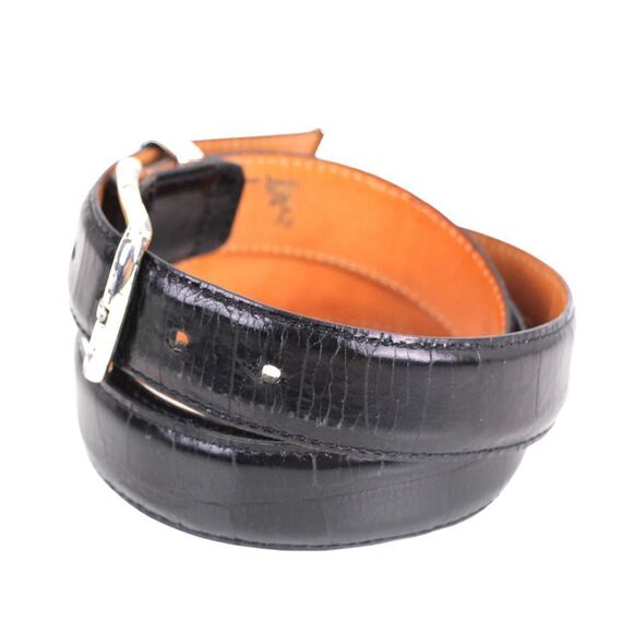 Martin Dingman BLACK ALLIGATOR CALFSKIN 1 1/8"Wd CASUAL DRESS BELT Sz 38/95 (G87 - Picture 3 of 14